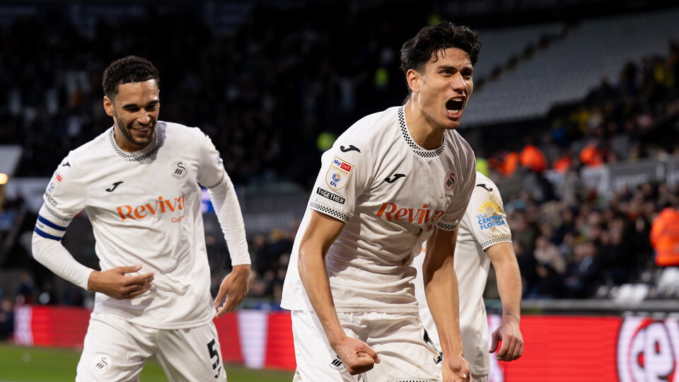 Marko Stamenic celebrates his goal against Oxford